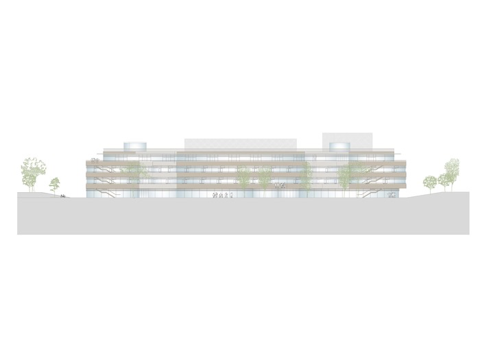 Foto Ansicht Fassade AHS Winkeläckerstraße 3 TREUSCH architecture