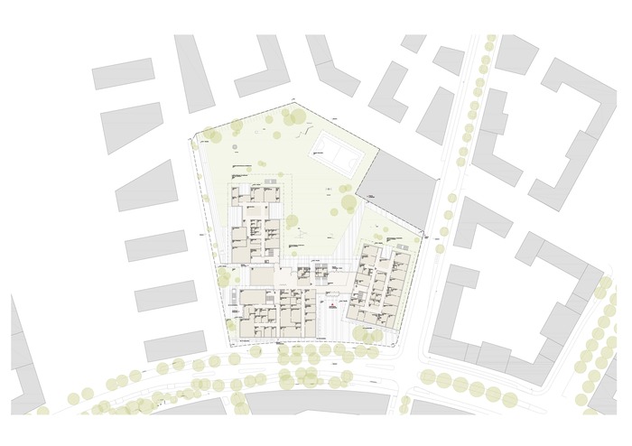 Foto Grundriss EG Bildungscampus Seestadt TREUSCH architecture