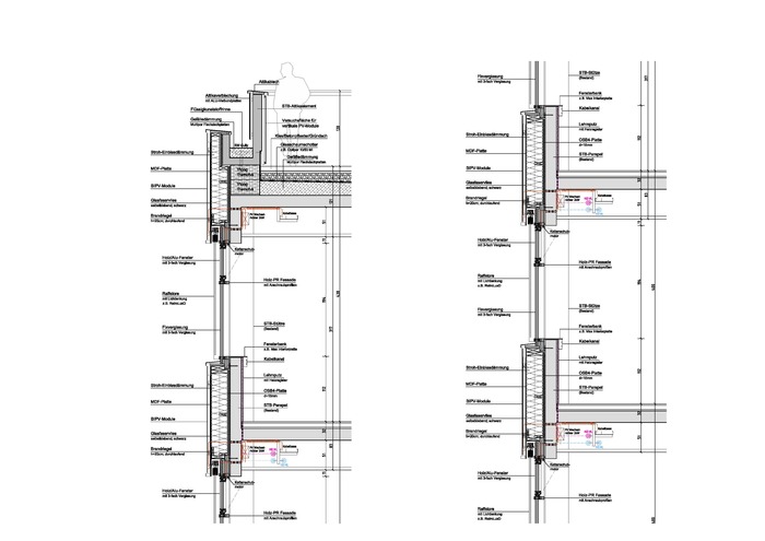 Foto Fassadenschnitt HTL Waidhofen Gebäudehüllensanierung TREUSCH architecture